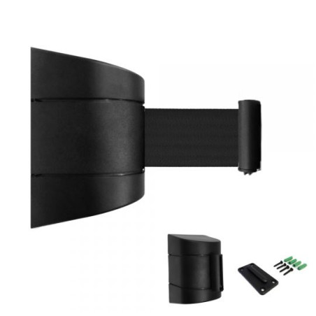 Carrete de pared negro con cinta negra