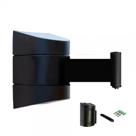 Carrete de pared negro con cinta negra