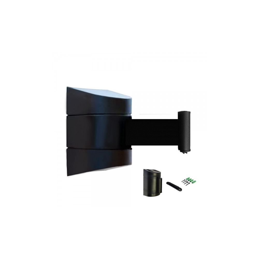 Schwarze Wandspule mit schwarzem Band