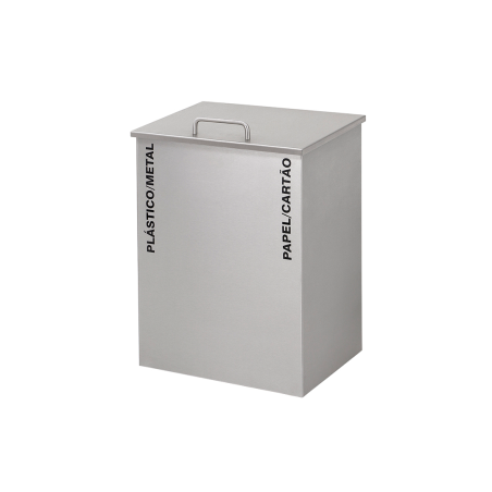 Recycling bin with lid with 2 recycling units