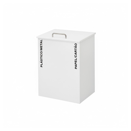 Recycling bin with lid with 2 recycling units