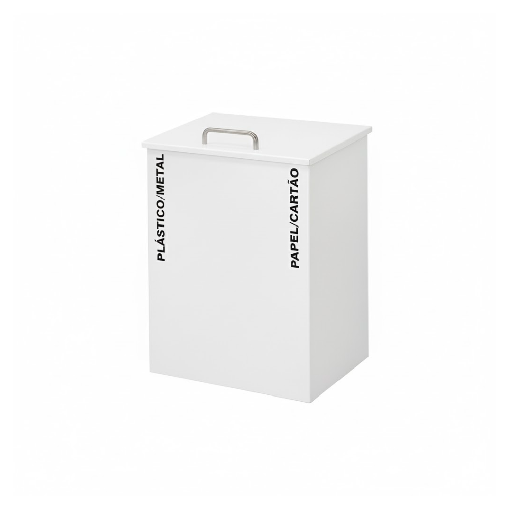 Recycling bin with lid with 2 recycling units