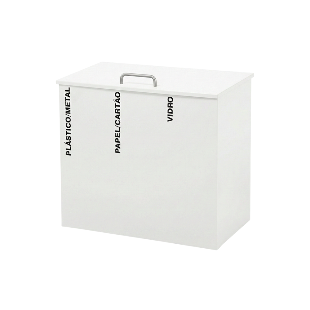 Ecoponto com Tampa com 3 unidades de reciclagem