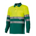 Polo bicolor de manga comprida de alta visibilidade série 175