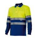 Polo bicolor de manga larga de alta visibilidad serie 175