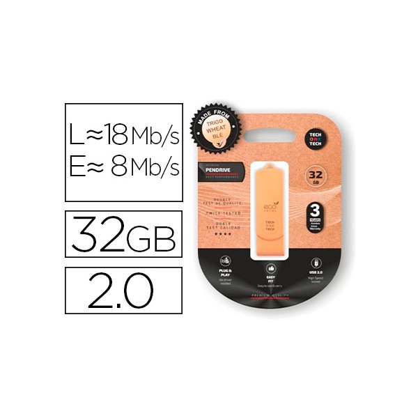 Pen drive usb tech one tech ecotech biodegradavel 32 gb usb 20 Pen drive usb tech one tech ecotech biodegradavel 32 gb usb 20