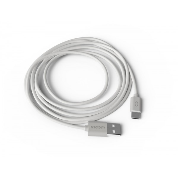 Cabo groovy usb a a tipo c comprimento 2 mt cor branco Cabo groovy usb a a tipo c comprimento 2 mt cor branco