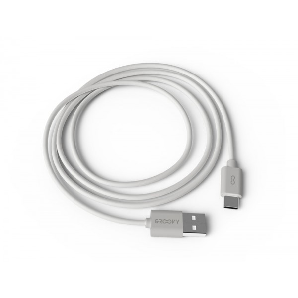 Cabo groovy usb a a tipo c comprimento 1 mt cor branco Cabo groovy usb a a tipo c comprimento 1 mt cor branco