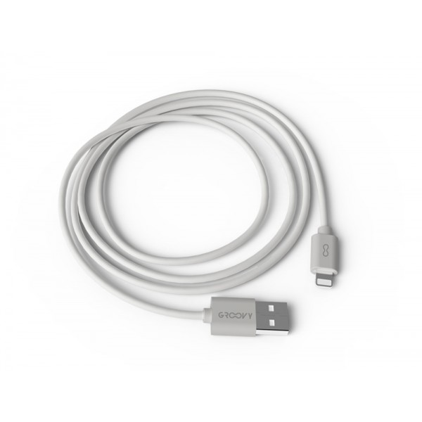 Cabo groovy usb 20 a apple lightning comprimento 1 metro cor branco Cabo groovy usb 20 a apple lightning comprimento 1 metro cor branco