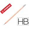 Lapis de grafite stabilo swano com borracha mina 22 mm dureza hb pessego pastel