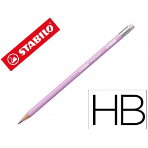 Lapis de grafite stabilo swano com borracha mina 22 mm dureza hb lilas pastel