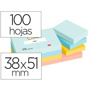 Bloco de notas adesivas beachside 100 pefc 38x51 mm 100 folhas pack de 12 unidades