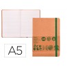 Caderno agrafado liderpapel ecouse 100 reciclado a5 96 folhas 70g m2 pautado com elastico e marcador paginas