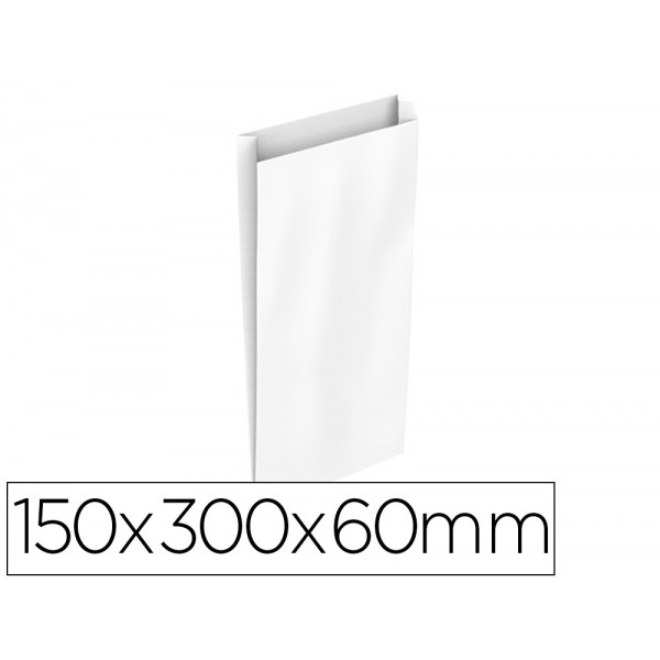 Envelope basika celulose branco com fole s 150x300x60 mm pack de 25 unidades