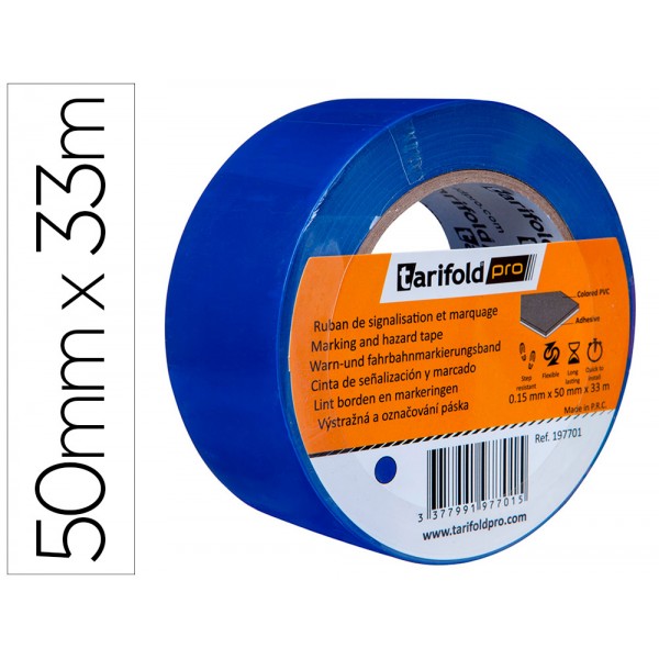 Fita adesiva tarifold para marcacao e sinalizacao de chao 33 mt x 50 mm cor azul Fita adesiva tarifold para marcacao e sinalizacao de chao 33 mt x 50 mm cor azul