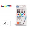 Pincel carioca rellenable agua redondo caja de 3 unidades puntas surtidas