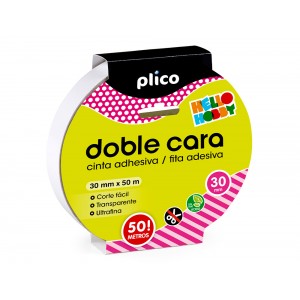 Cinta adhesiva plico doble cara 50 mt x 30 mm