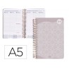 Agenda espiral liderpapel classic a5 2023 semana vista capa polipropileno papel 70 gr cor cinza