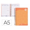 Agenda espiral liderpapel classic a5 2023 semana vista capa polipropileno papel 70 gr cor laranja