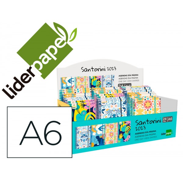 Agenda espiral liderpapel santorini 105x148 cm 2023 dia pagina cores sortidas papel 60 gr Agenda espiral liderpapel santorini 105x148 cm 2023 dia pagina cores sortidas papel 60 gr