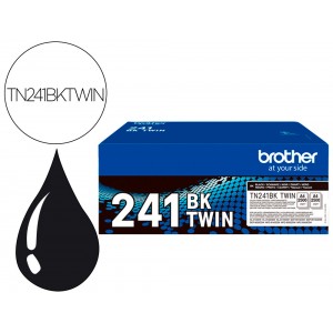 Toner brother tn241bktwin hl3140 3170 3150 dcp9020 mfc9140 9330 9340 preto 2500 paginas pack 2 unidades
