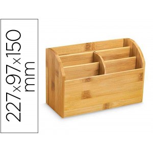 Organizador de secretaria cep silva bambu 5 compartimentos 227x97x150 mm