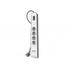 Extensao eletrica belkin bsv401vf2m protecao sobretensao 4 tomadas 2 portas usb botao corte corrente cor branco cinza