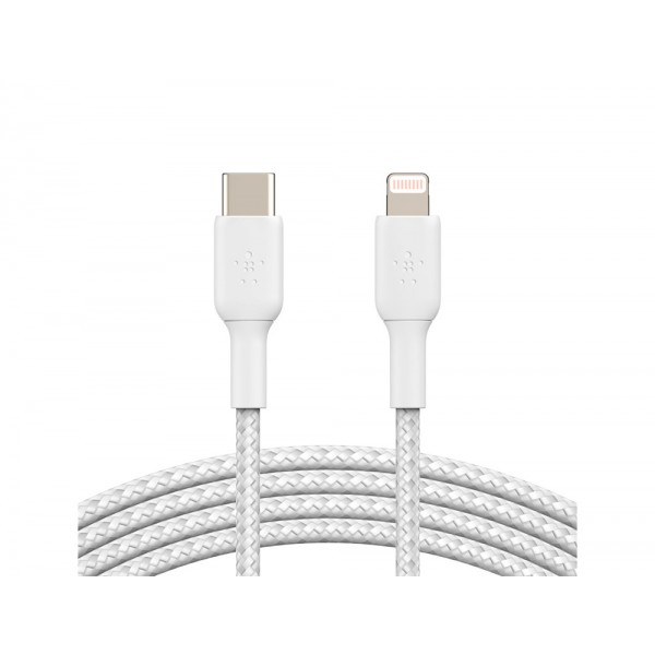 Cabo trancado belkin caa004bt1mwh usb c a lightning boost charge comprimento 1 m cor branco Cabo trancado belkin caa004bt1mwh usb c a lightning boost charge comprimento 1 m cor branco