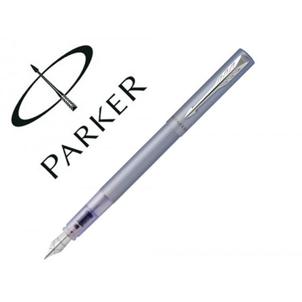 Caneta parker vector xl azul prateado aparo f