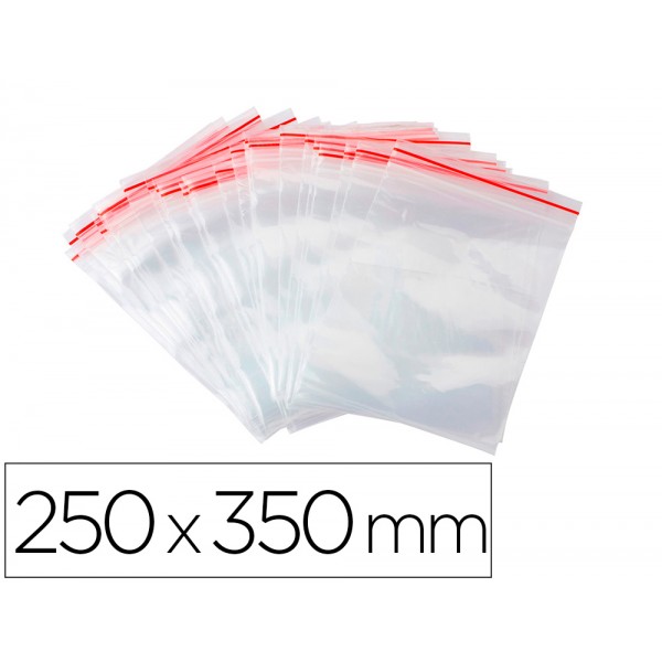 Bolsa plastico auto selada q connect 250x350 mm pack de 100 unidades