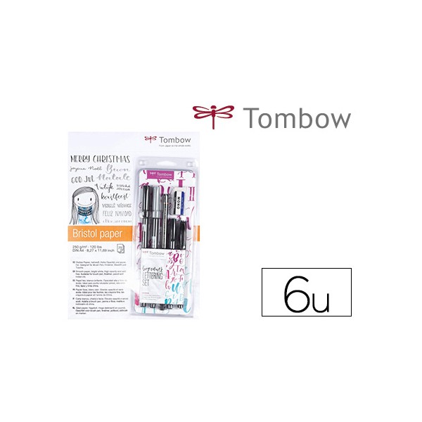 Conjunto caligrafia tombow lettering beginner para principiante 6 pecas