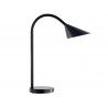 Candeeiro de escritorio unilux sol led 4w braco flexivel abs e metal preto base 14 cm diametro