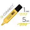 Marcador fluorescente q connect pastel amarelo ponta biselada