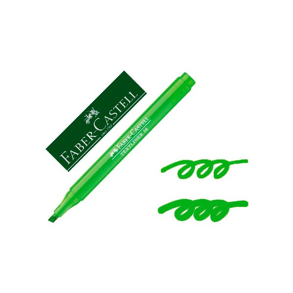 Marcador faber fluorescente textliner 38 verde