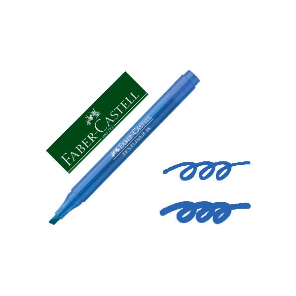 Marcador faber fluorescente textliner 38 azul