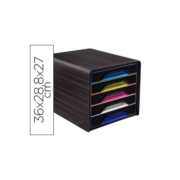 Blocos classificadores de secretaria cep 5 gavetas preot multicolor 360x288x270 mm