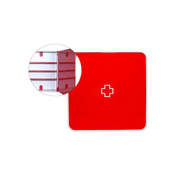 Organizador paperflow plastico 3 estantes para medicamentos 320x70x320 mm vermelho