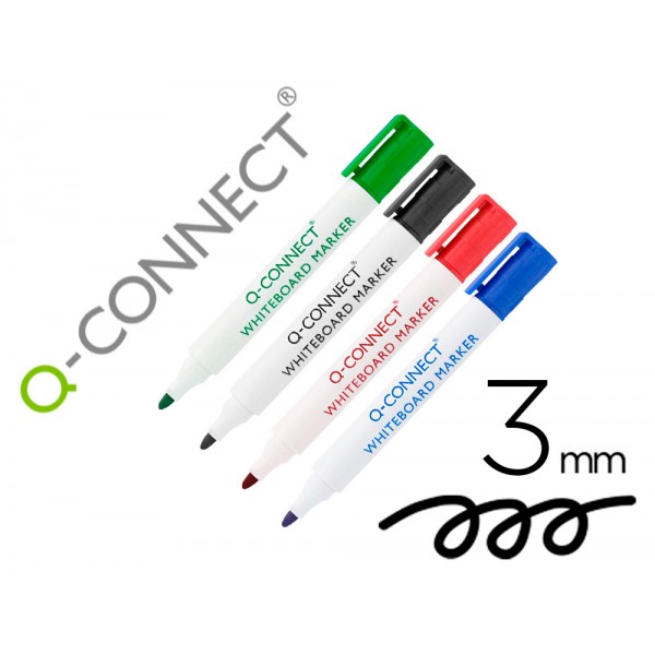 Marcador q connect quadro branco 10 cores sortidas ponta redonda 30 mm