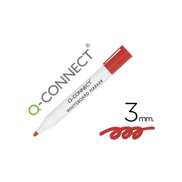 Marcador q connect quadro branco vermelho ponta redonda 30 mm