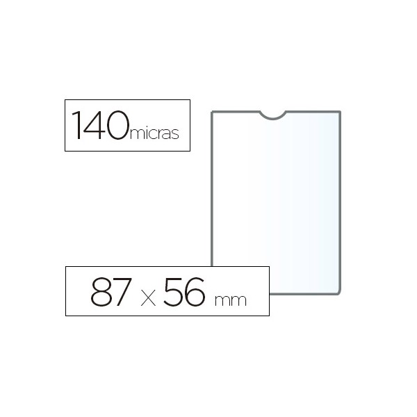 Bolsa catalogo esselte plastico 140 microns medidas 87x56 mm