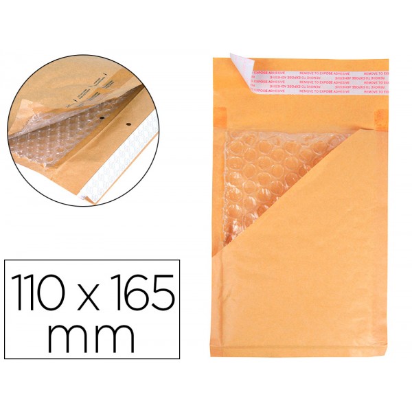 Envelope borbulhas q connect creme a 000 110x165 mm caixa de 100 unidades