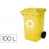 Contentor de lixo q connect plastico 100l com capa amarela 75x37x47 cm