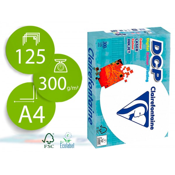 Papel fotocopia clairefontaine din a4 300 gr pack de 125 folhas