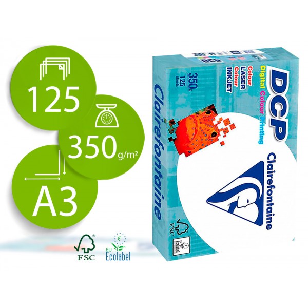 Papel fotocopia clairefontaine din a3 350 gr pack de 125 folhas