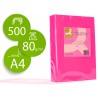 Papel de cor q connect din a4 80gr rosa intenso pack de 500 folhas