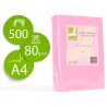 Papel de cor q connect din a4 80 gr rosa pack de 500 folhas