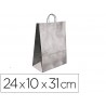 Bolsa kraft q connect prata asa retorcida 240x100x310 mm