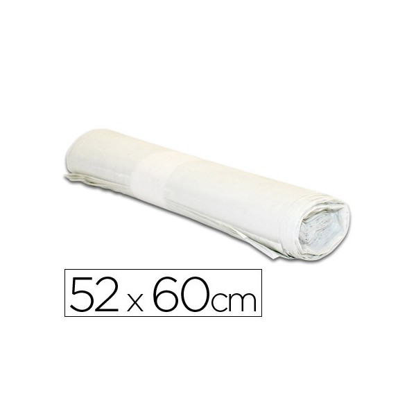 Saco de lixo domestico branco 52x60cm galga 70 rolo de 20 unidades