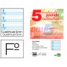 Recambio liderpapel folio 100 h 4 taladros 70 gr cuadriculado pautado 5 mm con margen