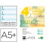 Recambio liderpapel cuarto 100 h cuadriculado pautado 4 mm 6 taladros 60 gr